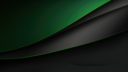 Abstract design featuring smooth curves and gradients in green and black tones.