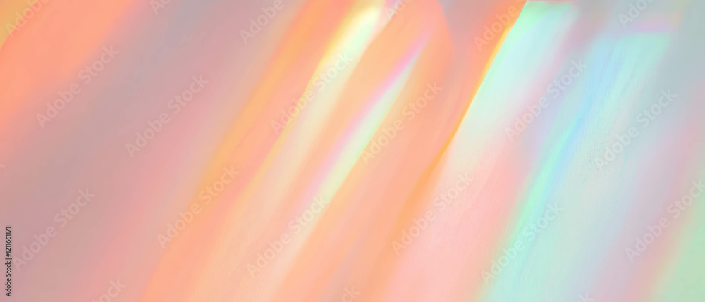 Poster Rainbow gradients blend smoothly in pastel tones creating a calming abstract background