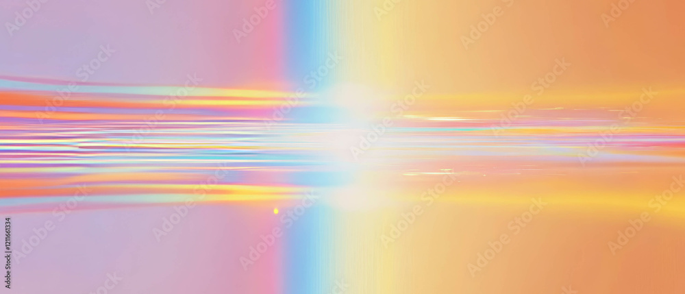 Aufkleber vibrant rainbow holographic light abstract background design with empty center space