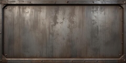 Old grunge steel plate with vintage patterning, industrial texture, stained, oxidation
