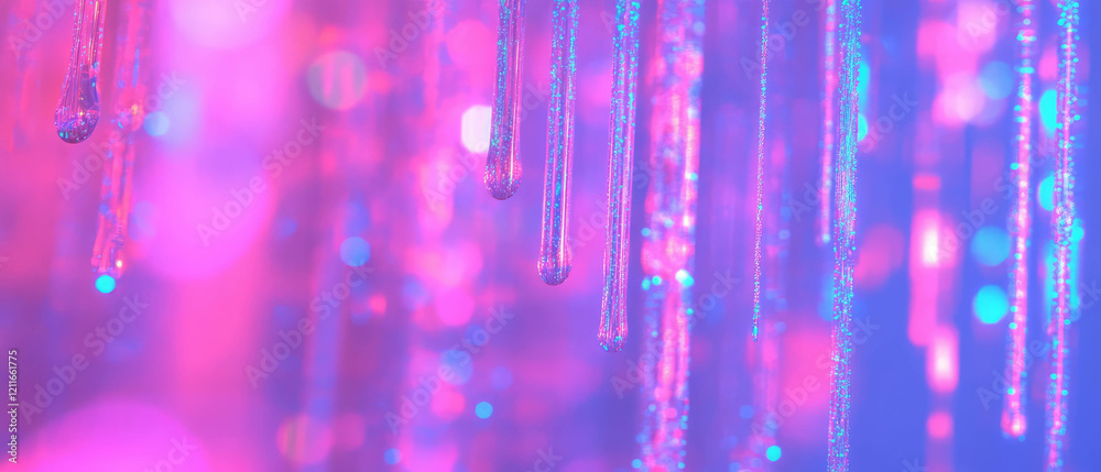 Poster Cascading ripples of code create a digital rain effect in an abstract tech background