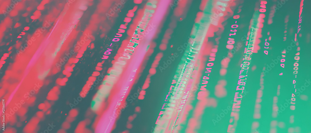 Poster Abstract representation of digital rain and code ripples creating a tech-inspired atmosphere
