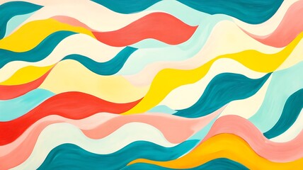 Abstract Wave Painting Colorful Swirls Design