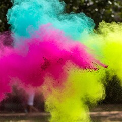 Obraz premium holi colors in the air