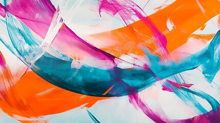 Fototapeta premium Abstract Colorful Swirls Paint Strokes Artwork