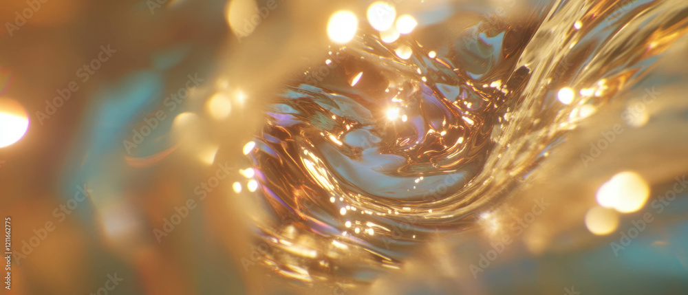 Poster Dynamic ripples and sparkles creating a mesmerizing abstract visual experience