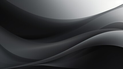 A smooth, abstract design featuring flowing black and gray waves.