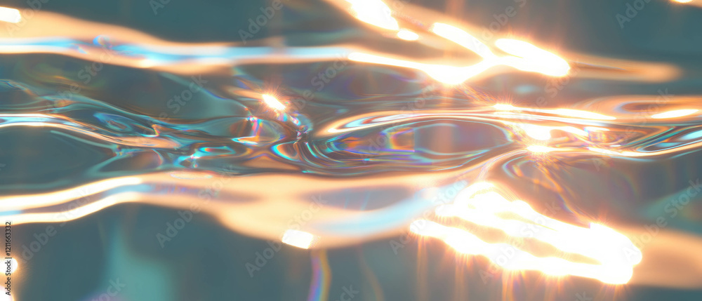 Poster ripples of light creating a digital surface with a modern aesthetic and technological glow