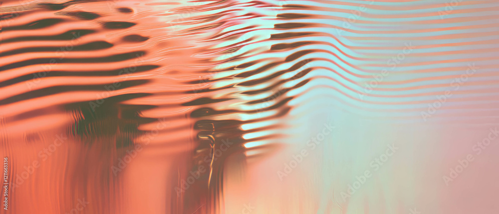 Poster Ripples of light create captivating abstract geometric patterns in subtle hues
