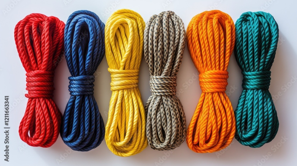 Aufkleber A neatly arranged length of strong cord, perfect for various tasks like binding or securing items.