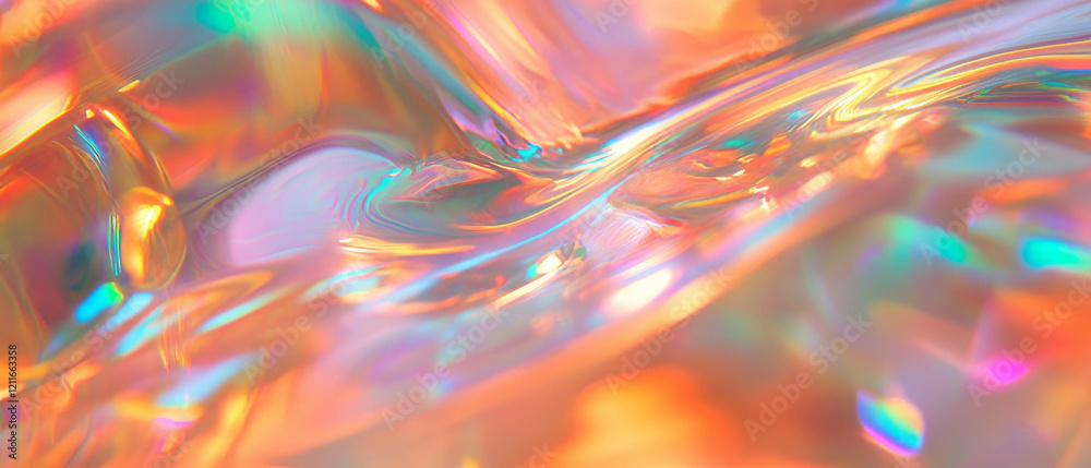 Aufkleber ripples of light create a digital surface with a modern aesthetic and vibrant glow