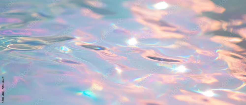 Poster ripples of light dancing on a digital surface with soft colors and glowing effects