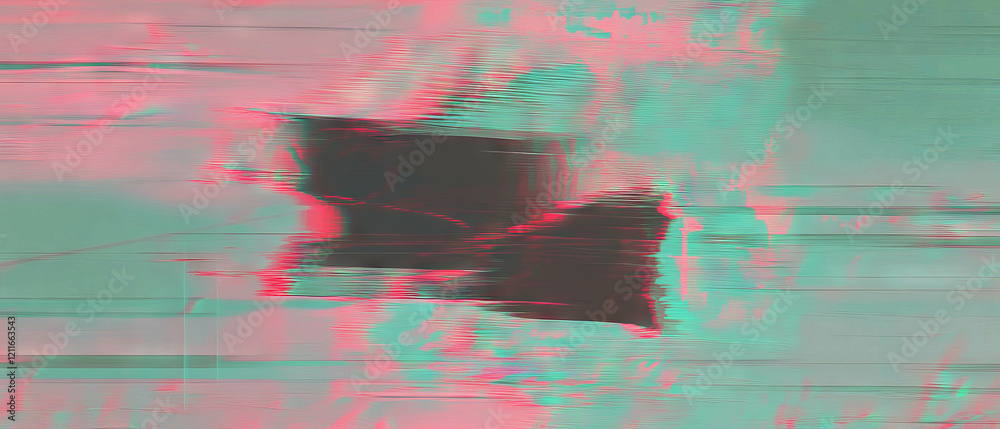 Poster ripples of pixels create a digital distortion in vibrant glitch art aesthetic