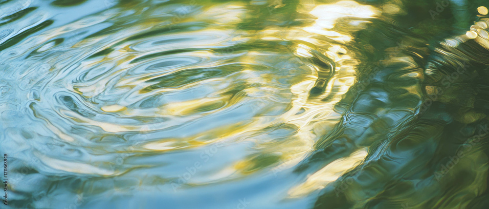 Poster Ripples in water create a serene textured background reflecting light patterns