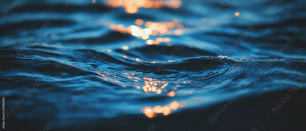 Aufkleber ripples on water under moonlight creating a mystical and serene atmosphere
