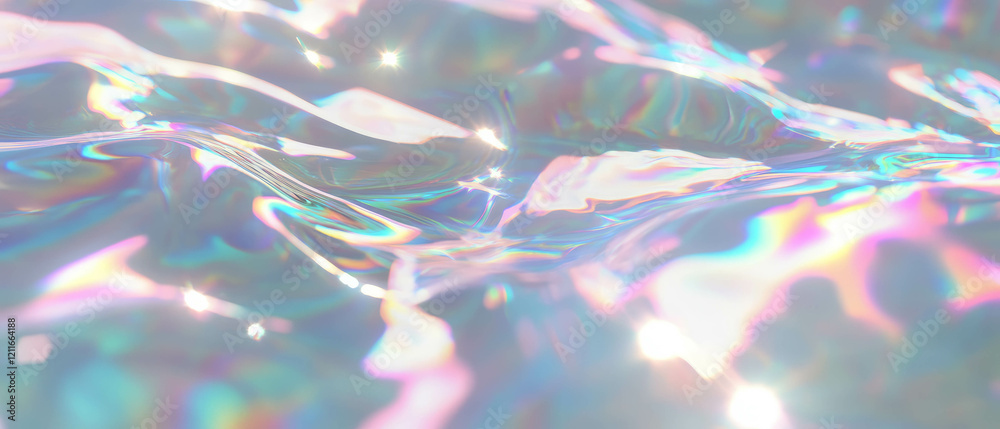 Aufkleber ripples on water reflecting bright sunlight and creating sparkling patterns