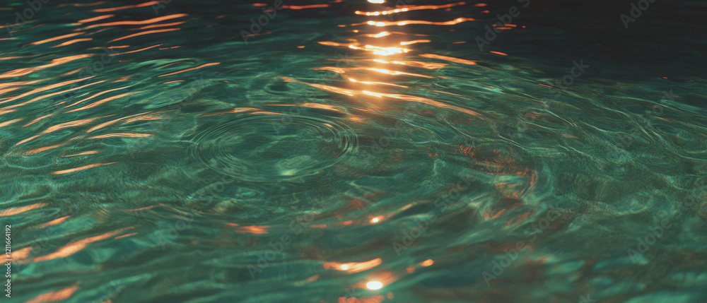 Poster ripples created by moonlight dancing on the tranquil water surface in a serene setting