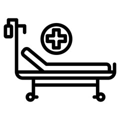 Fototapeta premium Hospital Bed Icon Element For Design