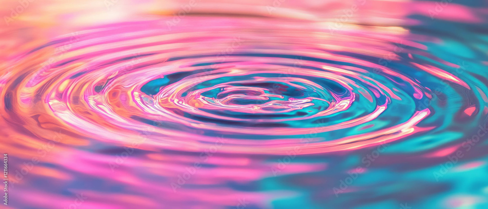 Poster Ripples on water create vibrant hues and artistic expressions in an abstract background