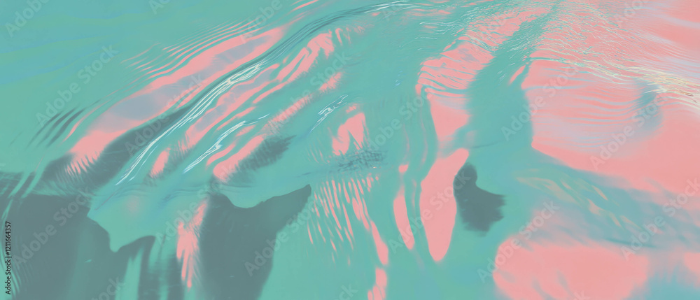 Aufkleber Ripples create a surreal atmosphere with abstract shapes distorting water surface