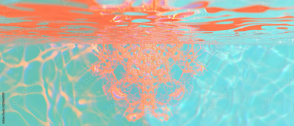 Poster Exploring mathematical beauty in ripples and fractal patterns on tranquil water