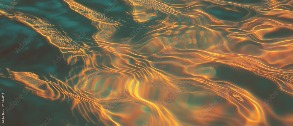 Poster exploring the mathematical beauty of water ripples with intricate fractal patterns