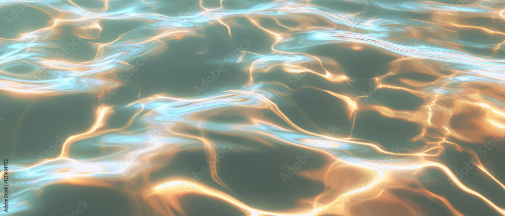 Poster intricate ripples on water with mesmerizing fractal patterns and mathematical beauty
