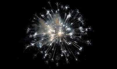 Obraz premium At night, brilliant fireworks bloom in the sky