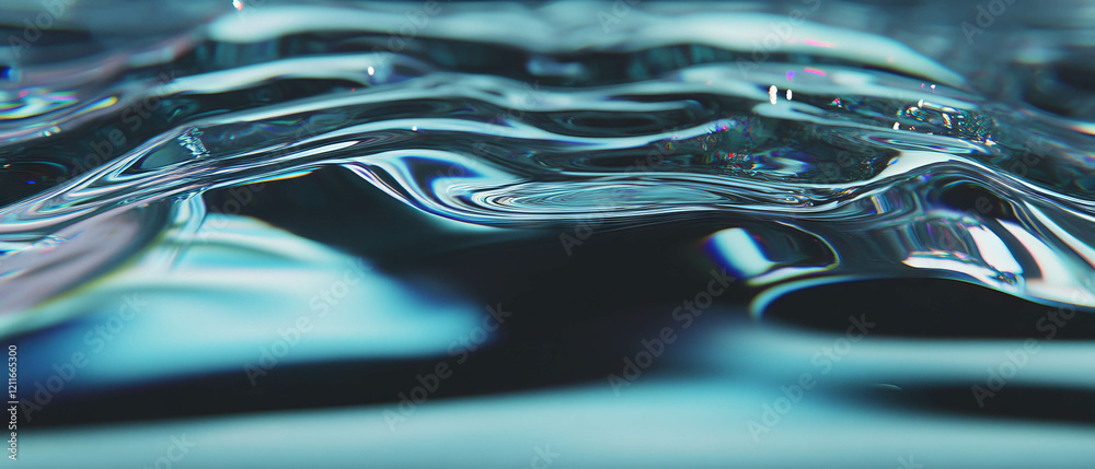 Aufkleber Ripples create a mesmerizing abstract pattern in water under macro lens focus