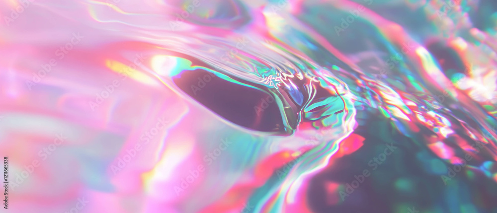 Poster Ripples in water create an abstract display with macro details and vibrant textures