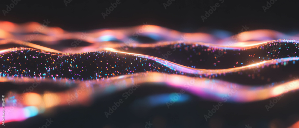 Aufkleber Ripples in water with particles creating dynamic visual effects and abstract background