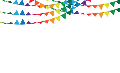 happy birthday illustration on white background with confetti.