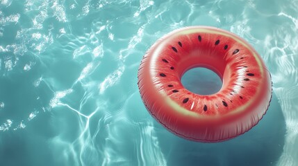Poolside watermelon float summer fun