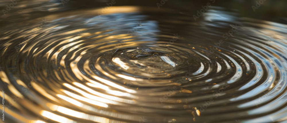 Poster Ripples in water creating dynamic patterns with a mesmerizing time-lapse effect