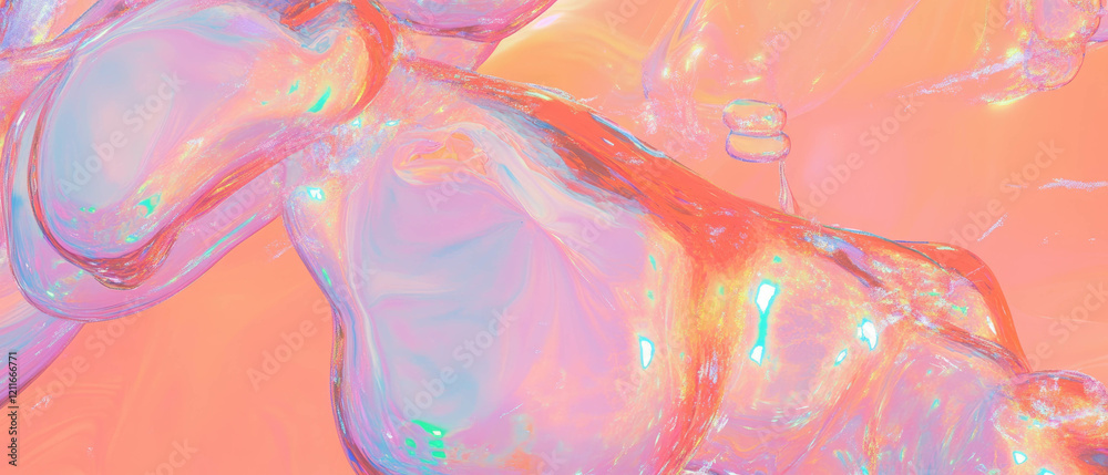 Poster soft holographic abstract background with artistic banners and clear areas for creative use