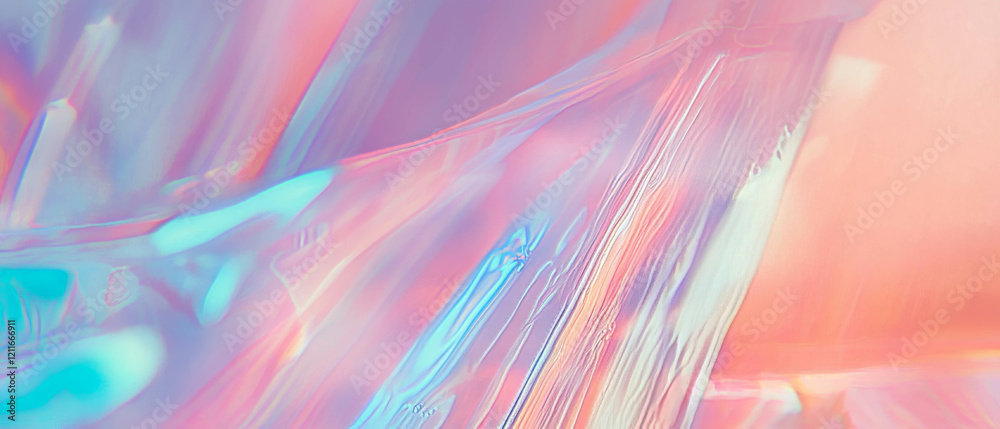 Aufkleber Soft holographic textures create a layered design with clear central focus and complex shape
