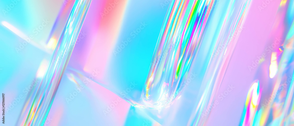Poster elegant abstract design featuring soft holographic textures with a clear central area