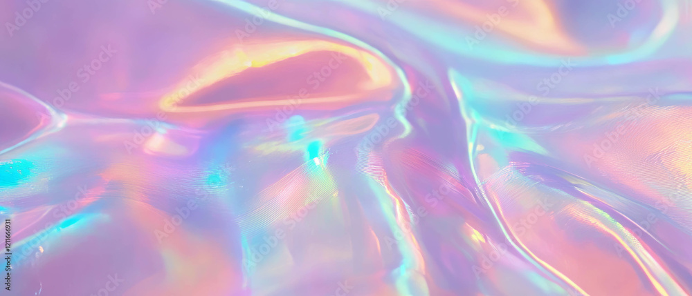 Aufkleber soft holographic waves create a gentle abstract background with empty central space