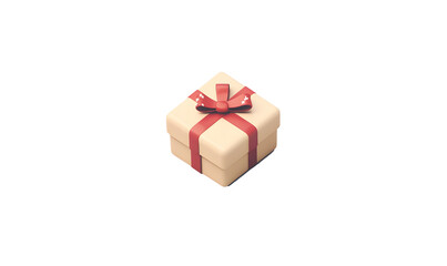 Gift box, red ribbon, black background, 3D render, present