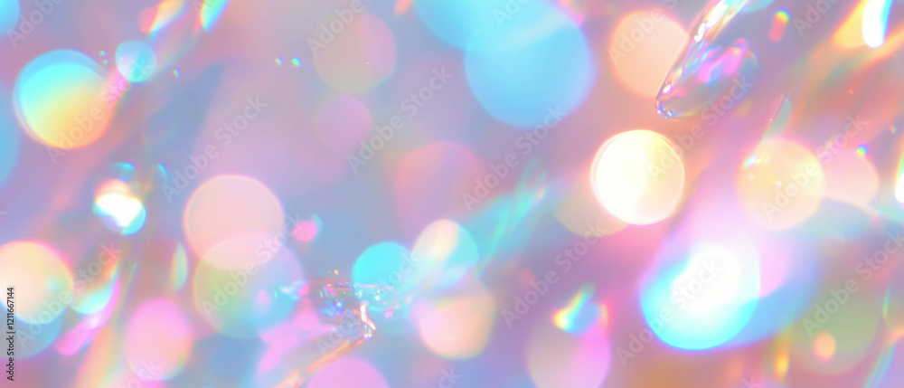 Poster Subtle holographic shimmer with clear area and delicate background design for creative use