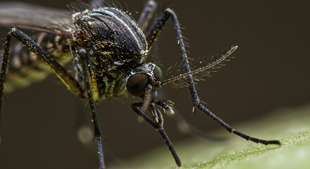 Fototapeta premium macro shot, mosquito, on the ground,insect