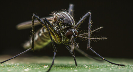 Fototapeta premium macro shot, mosquito, on the ground, insect 