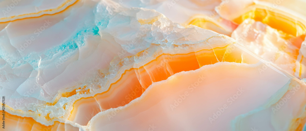 Poster translucent onyx background with ethereal colors and captivating banner design