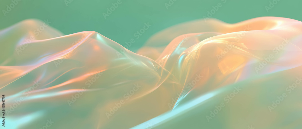 Poster Transparent digital waves create an elegant and subtle abstract background for design projects