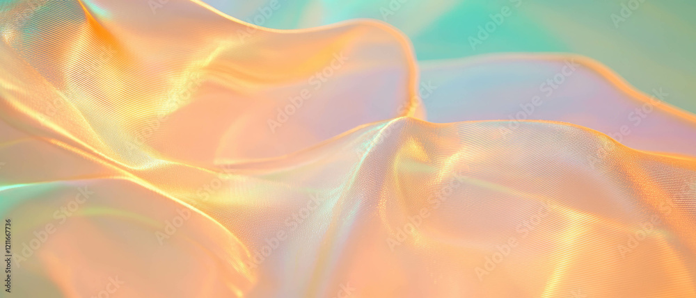 Poster Elegant transparent digital waves creating a subtle abstract background effect