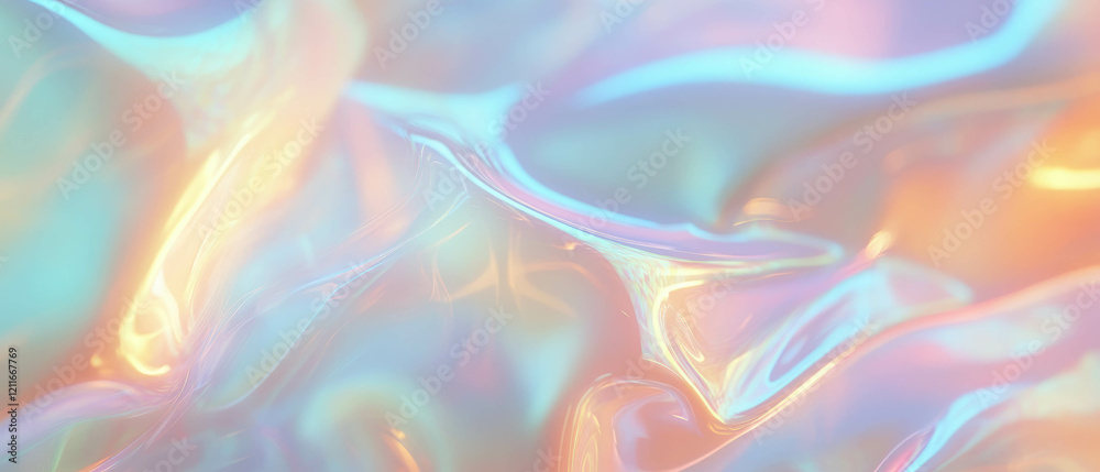 Poster Digital waves create an elegant and abstract background with vibrant colors and textures