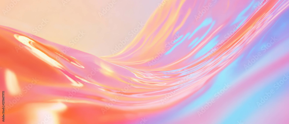 Fototapete Visualized data transfer in blockchain with an abstract colorful background and data science focus