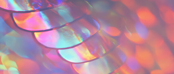 Dynamic abstract background of wavy mermaid scales with vibrant colors and messaging space