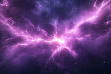 Obraz premium Dark Purple Glow and Electric Spark, Representing Powerful Light and Energy Technology