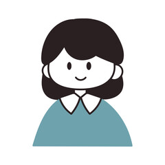 シンプルなセミロングの女の子